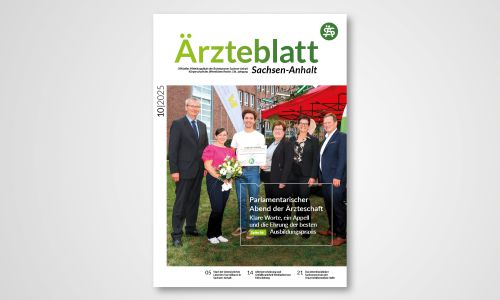 Titelbild Ärzteblatt 10/2025: Parlamentarischer Abend der Ärzteschaft mit Ehrung der besten Ausbildungspraxis.