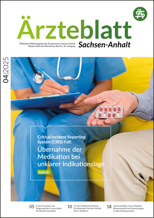 Titelseite der aktuellen Ausgabe des Ärzteblattes Sachsen-Anhalt