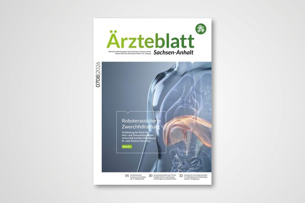 Titelblatt Ärzteblatt Sachsen-Anhalt 03/2026 mit Schwerpunkt ORAKEL-Studie zur KI-gestützten Rezidivfrüherkennung