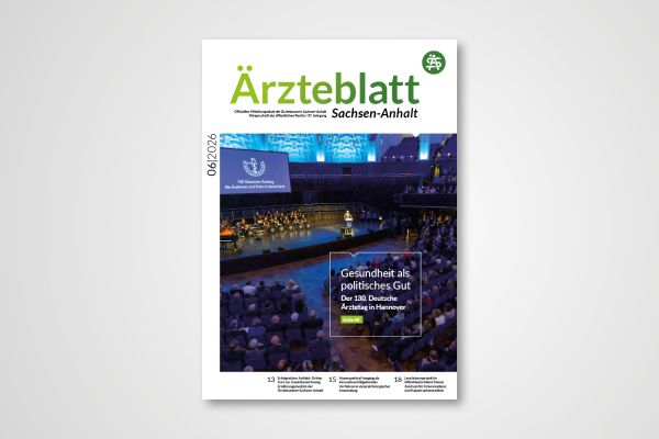 Titelblatt Ärzteblatt Sachsen-Anhalt 03/2026 mit Schwerpunkt ORAKEL-Studie zur KI-gestützten Rezidivfrüherkennung