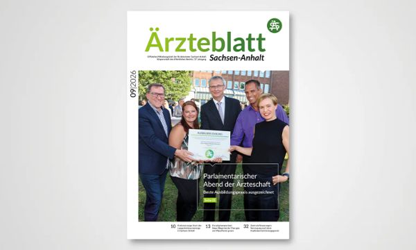 Titelblatt Ärzteblatt Sachsen-Anhalt 09/2026 mit Schwerpunkt "Parlementarischer Abend""